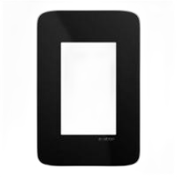 Placa 4x2 3/3 glass + suporte  - cor preto